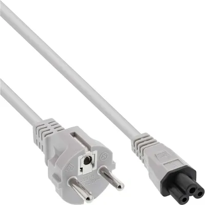 Produktbild von InLine Netzkabel für Notebook, 3pol Kupplung, grau, 1,8m, 1,8 m