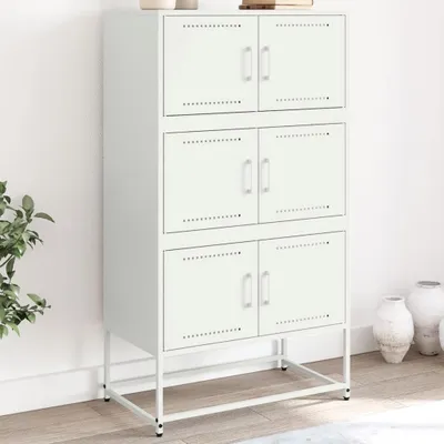 Zdjęcie produktu dla vidaXL Kredens biały 68,5x38,5x123,5 cm stalowy