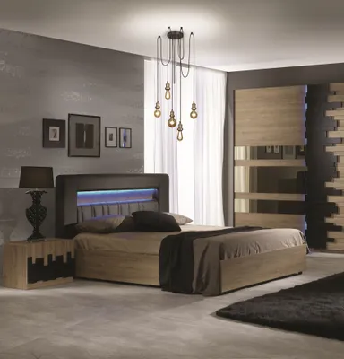 Produktbild von Doppelbett Mael inkl. LED-Beleuchtung 160 x 200 cm