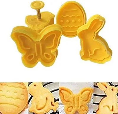 Produktbild von Oster Ausstecher Set, Plätzchen Ausstecher Ostern, Ausstechform,Ausstecher Hase,Keksausstecher Ostern, Ideales Ostergeschenk & für Osterplätzchen (4 Stück) (Silikon)