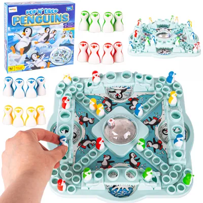 Zdjęcie produktu dla Gra planszowa rodzinna chińczyk wyścig pingwinów
