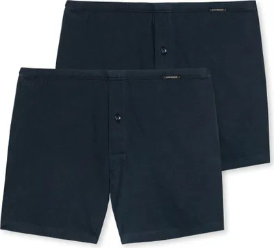Produktbild von SCHIESSER Herren Boxershorts, 2er Pack - Jersey Shorts, Baumwolle, einfarbig Dunkelblau XL