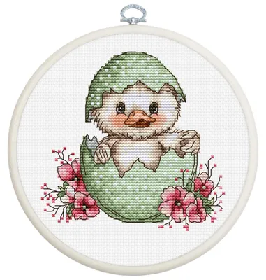Obrázek produktu pro Sada pro vyšívání křížkovým stehem Luca-S s rámem "První úsměv jara", 10 x 10 cm