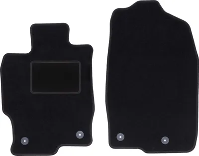 Produktbild von Velours-Fußmatten Vorne passend für Mazda 6 II GH (Limousine, Kombi, Liftback, Fließheck, Bj. 2007-2012) –  schwarz, passgenau, mit Befestigungen set 2 Stk. - STANDARD