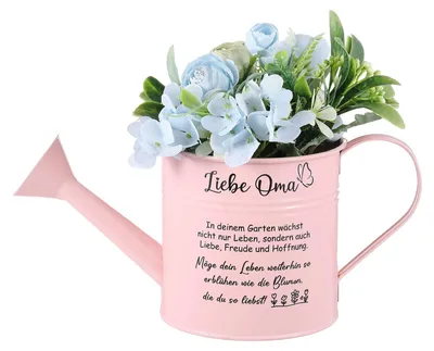 Vintage Gießkanne für Oma – Rosa, 1 l, 12,5x28x12 cm, aus Schmiedeeisen