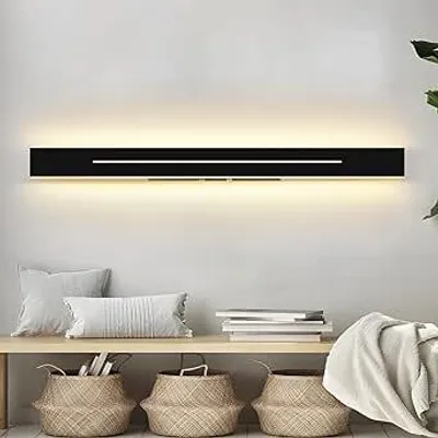 Obrázek produktu pro ZMH LED nástěnné světlo vnitřní černé teplé bílé 60 cm 20 W LED trvale integrované