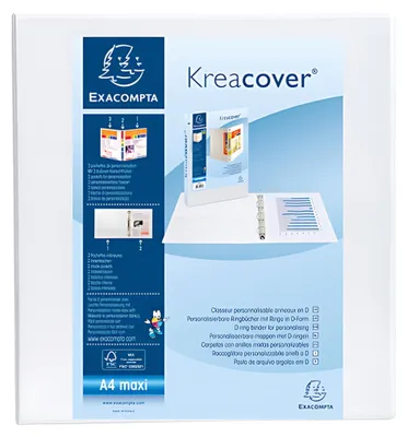 Produktbild von Exacompta Krea Cover Ringbuch 2 D-Ringe 60mm A4 Maxi Weiß