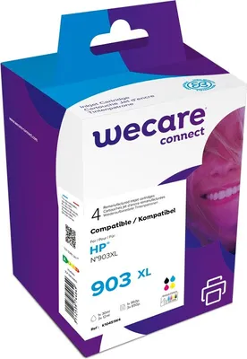 Produktbild von Wecare K10451W4, Schwarz, Cyan, Magenta, Gelb, 30 ml, 12 ml, 4 Stück(e), Multipack