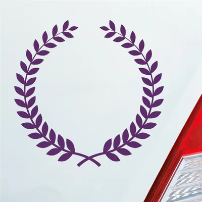 Produktbild von Auto Aufkleber Lorbeerkranz Insigne Auszeichnung Siegerkranz 10x10 cm Lila Sticker Heckscheibenaufkleber