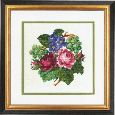 Produktbild von Eva Rosenstand kruissteekset "Rozen en druiven", telpatroon, 25x25cm