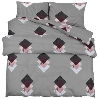 Produktbild von vidaXL Bettwäsche-Set Grau 200x200 cm Baumwolle