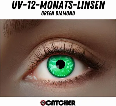 Produktbild von Zoelibat Flash Green Diamond UV 12-Monats-Kontaktlinsen leuchtendes Grün