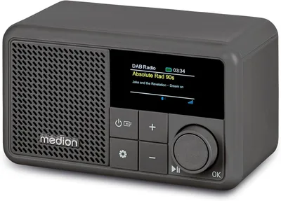 Produktbild von S66822 Tragbares Mini DAB+ Radio mit Bluetooth (Akku 6,5 Stunden, klein, dimmbares Farbdisplay, Teleskopantenne,Sleeptimer,Wecker,Snooze, AUX, USB-C)