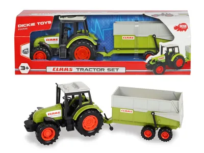 Image de Dickie Toys - Véhicules jouets, Claas Tractor and Trailer ; 203736004