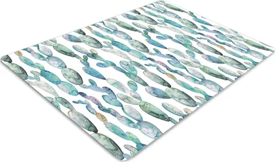 Produktbild von Stuhlunterlage Bürostuhlunterlage 120 cm x 90 cm Bodenmatte Bürostuhlunterlage - Aquarellkakteen