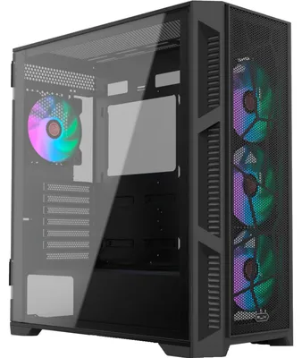 Zdjęcie produktu dla RAIJINTEK PONOS Ultra, Midi Tower, PC, Czarny, ATX, EATX, micro ATX, Mini-ITX, SPCC, Szkło hartowane, Gaming