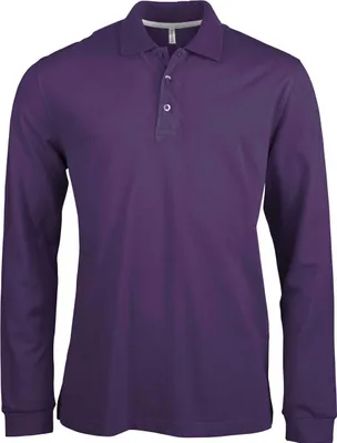 Produktbild von Kariban Herren Polo-Shirt Langarmshirt Poloshirt Langarm Polohemd, Größe:S, Farbe:Purple