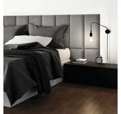 Immagine prodotto di STEGU Effetto lino Pannello imbottito Testiera Grigio 60x30 cm