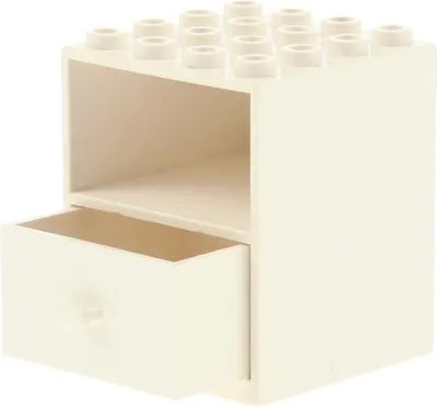 Produktbild von 1x Lego Homemaker Schrank 4x4x4 weiß 1 Schublade Möbel Puppenhaus Nr. 2 / 3