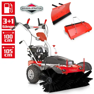 Produktbild von Benzin-Kehrmaschine HECHT 8101 BS Komplett-Set 100 cm mit Schneeschild & Box