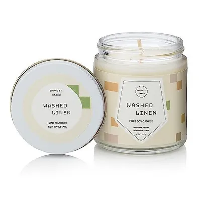 Image de KOBO Washed Linen Candle (4 Oz) | Pastiche Collection | 100% Pure Soy Candle | All Natural Scented Candle, Hand-Poured in USA | 20 Hour Long Burning C