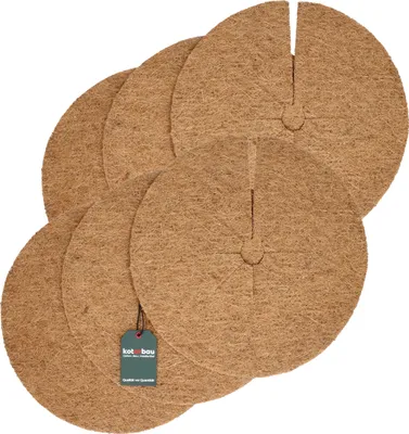 Image de KOTARBAU® Lot de 6 Disque de Paillage Fibre de Coco ⌀ 37 cm Marron Paillage Coco Protection Hivernale pour Plantes en Pot