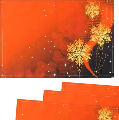 Produktbild von Tischsets Platzsets Stoff CLOTH Sterne Schneeflocken rot