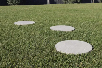 Produktbild von Feinsteinzeug Trittstein Stone Gres Ø 37,5 cm grau/beige