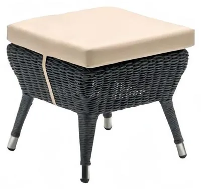 Image de Tabouret Gris Moderne Haute qualité Tabouret en rotin Pouf Designer Meuble élégant