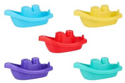 Produktbild von 5x BABY BADEBOOT Set Bunt stapelbar Badewannenspielzeug Spielzeug Schwimmend Babyboot Wanne 35