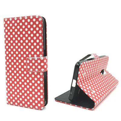 Produktbild von Handyhülle Tasche für Case Handy ZTE Blade V7 Lite Polka Dot Rot