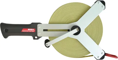 Produktbild von SOLA PROSPECTOR C - Maßband 30m / 13mm - Stahlband, TUFCOTE® Beschichtung gelb mit mm Skala - Genauigkeitsklasse II - Bandmaß mit Multifunktions-Endhaken - Metermaß Länge - 50m, 30m