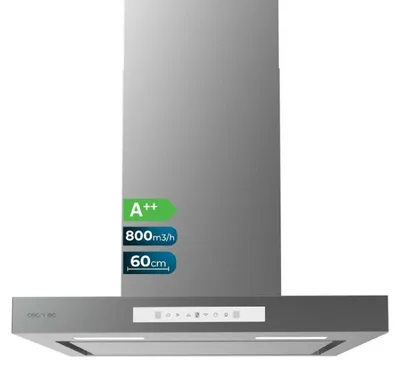 Image de Cecotec Hotte Aspirante Pyramidale de 60 cm Bolero Flux PM 604300 Noir C. Moteur 105 W, Aspiration 430 m3/h,Mécanique