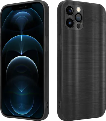 Produktbild von Cadorabo Hülle für Apple iPhone 12 PRO MAX Schutz Hülle in Schwarz Handyhülle TPU Silikon Etui Case