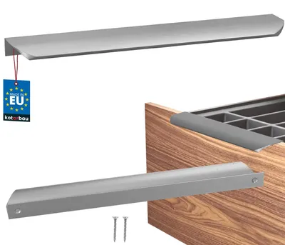 Produktbild von KOTARBAU® Möbelgriff Schrankgriffe 276 mm Silber Matt ZnAl Hinterschraubgriffe Kantengriff Schubladengriffe Küche Modern