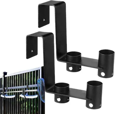Produktbild von Schwimmbad-Tuchhaken, 2 Stück verstellbare Metallhaken für Schwimmbäder - Patio-Garten-Ausstattung für Schwimmen, Sport, Garten, Patio-Deck