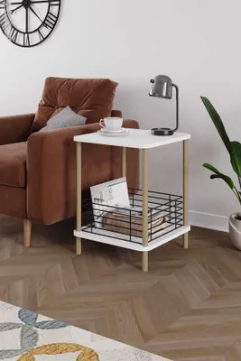Obrázok produktu pre Skye Decor, kvalitný príkonový stolík (3-dielny) v prevedení Sapphire Oak, 100% melamín | 100% kov