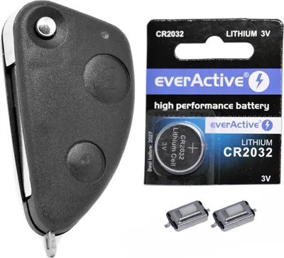 Produktbild von Repair Reparatur Satz Klapp Auto Schlüssel Gehäuse 2 Tasten Rohling 2X Drucktasten 1x CR2032 Batterie kompatibel mit ALFA Romeo