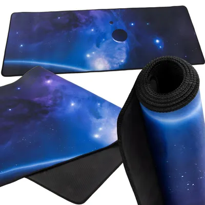 Produktbild von XXL Mauspad mit Weltraummotiv - Rutschfest & Wasserabweisend - Schwarz 80x30 KP40903