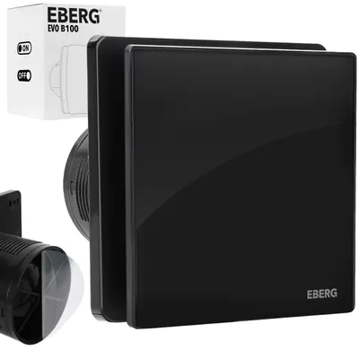 Produktbild von EBERG EVO B 120 HT Badlüfter 120 mm Feuchtigkeitssensor Timer Schwarz