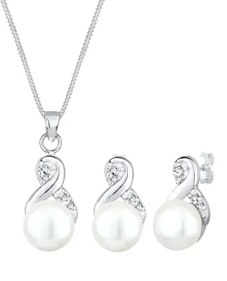 Produktbild von Elli Schmuckset Damen Infinity Symbol mit Süßwasserperlen