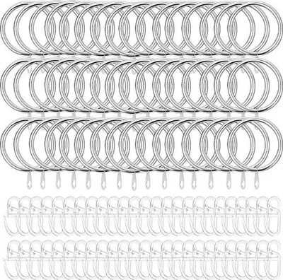 Image de 50 anneaux métalliques pour rideaux, Ø 30 mm, en plastique