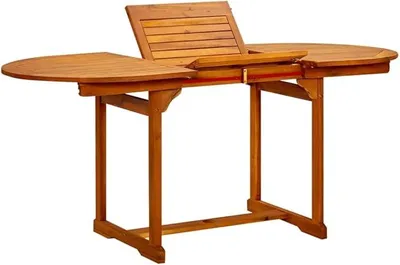 Produktbild von Akazienholz Gartentisch Ausziehbar Tisch Esstisch Gartenmöbel Holztisch Garten-Esstisch (120-170) x80x75 cm Massivholz Akazie