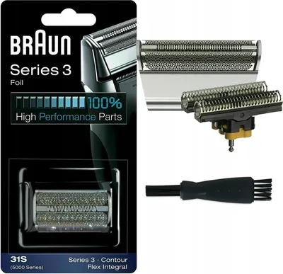 Produktbild von Braun Scherfolie Klingenblock 31S Serie 3 Silber Ersatzkopf Rasierer