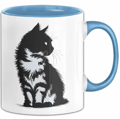 Produktbild von Katzen Tierliebhaber Tasse Geschenk Lustige Geschenkidee Spruch (Blau)