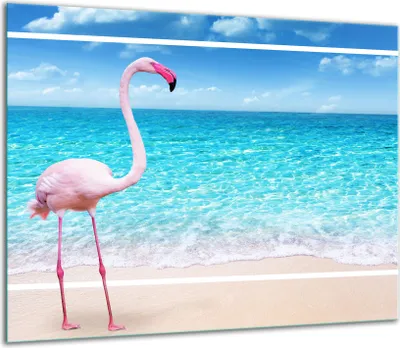 Produktbild von Herdabdeckplatten Glaskeramikkochfeld-Abdeckung Spritzschutz Glas 60x52cm Meer