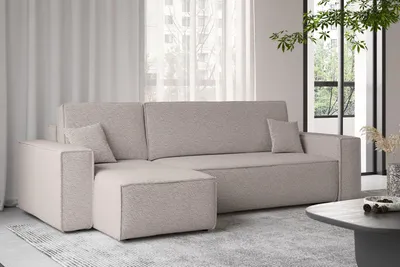 Produktbild von Kaiser Möbel Ecksofa mit schlaffunktion und bettkasten, Ecksofa L-Form, Eckcouch L-Form BEST stoff Abriamo Links Dunkelbeige