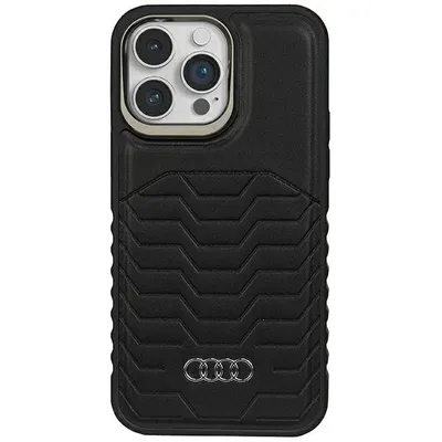 Zdjęcie produktu dla Audi Synthetic Leather MagSafe iPhone 15 Pro Max 6.7 czarny/black hardcase AU-TPUPCMIP15PM-GT/D3-BK