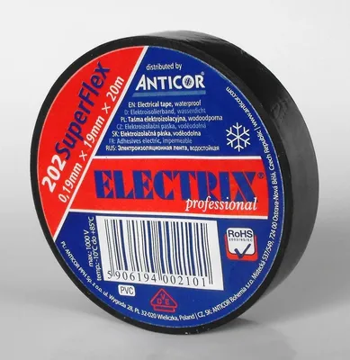 Image de 202 19X20 Ruban isolant 19MM 20M PVC Noir Superflex