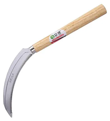 Produktbild von Zahntandgras, 6,3 Zoll lang, japanisches Sichelmesser, Edelstahl, Griff aus Hartholz, 18 cm